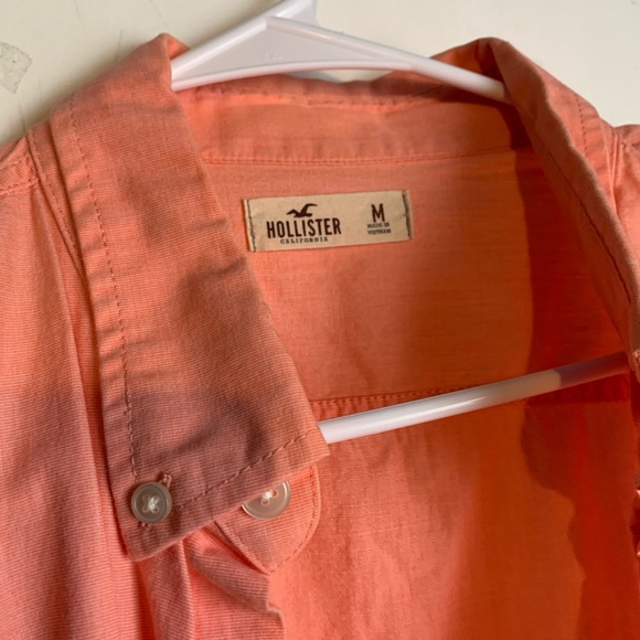Peach Hollister Medium long sleeve button up - Picture 3 of 3